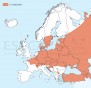 Approximate distribution of Echinococcus multilocularis in the fox in Europe (© ESCCAP)